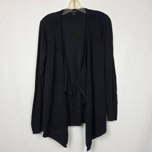 AB Studio Black Open Front Cardigan Sweater Large